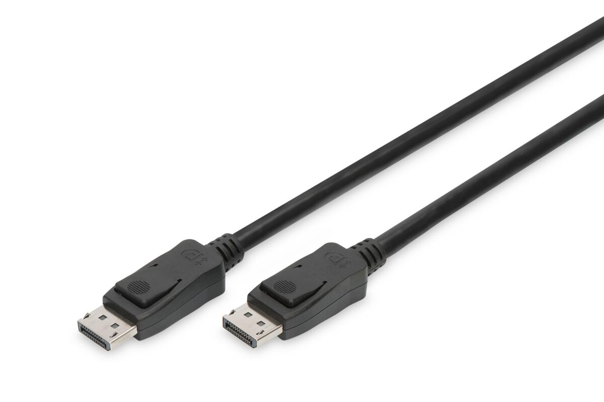 Digitus Ak-340106-030-S Displayport (Dp) Bağlantı Kablosu Dp Erkek Dp Erkek 3 Metre Kilit Mekanizmalı Ultra Hd 8K Dp 1.3/1.4 Siyah Renk - Görsel 1