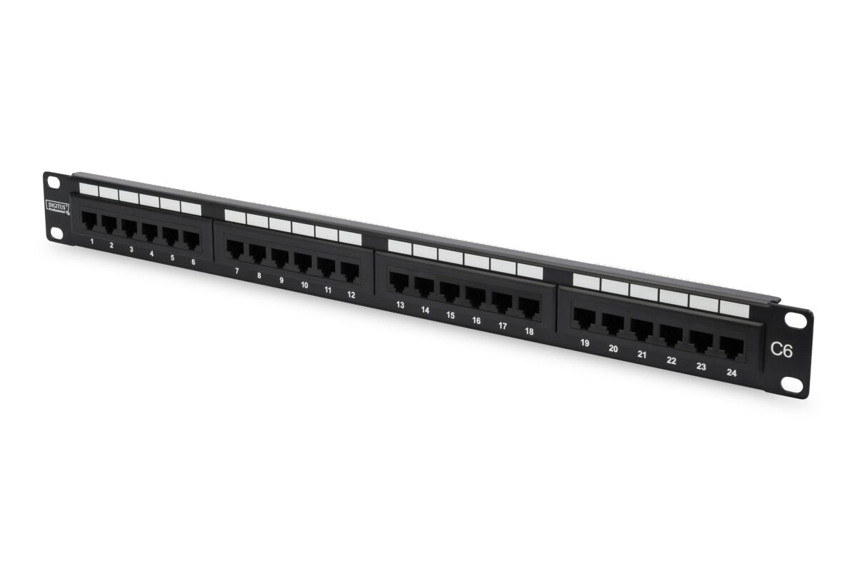 Digitus Dn-91624U-Cr Cat 6 E Sınıfı Patch Panel Zırhsız (Unshielded) Siyah Renk - Görsel 1