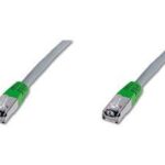 DK-1521-100-CO Digitus Cat. 5E F-UTP Patch Kablo, Cross, 10 metre, AWG 26, Gri Renk