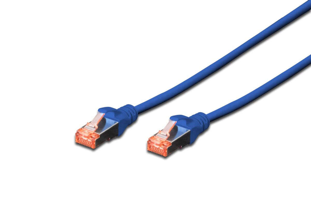 DK-1644-0025/B Digitus Cat.6 Patch Kablo, S-FTP, Halogenfree, AWG 27/7, 0.25 metre, Mavi Renk - Görsel 1