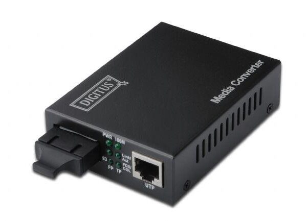 DN-82021-1 Digitus Media/Rate Converter, 10/100Base-TX - 100Base-FX (Singlemode 20 km, SC)