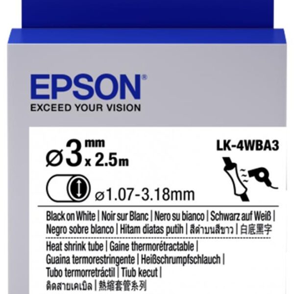 Epson LK-4YBA3 Sarı Üzeri Siyah Makaron (1,07-3,18 mm çap) 2,5Metre