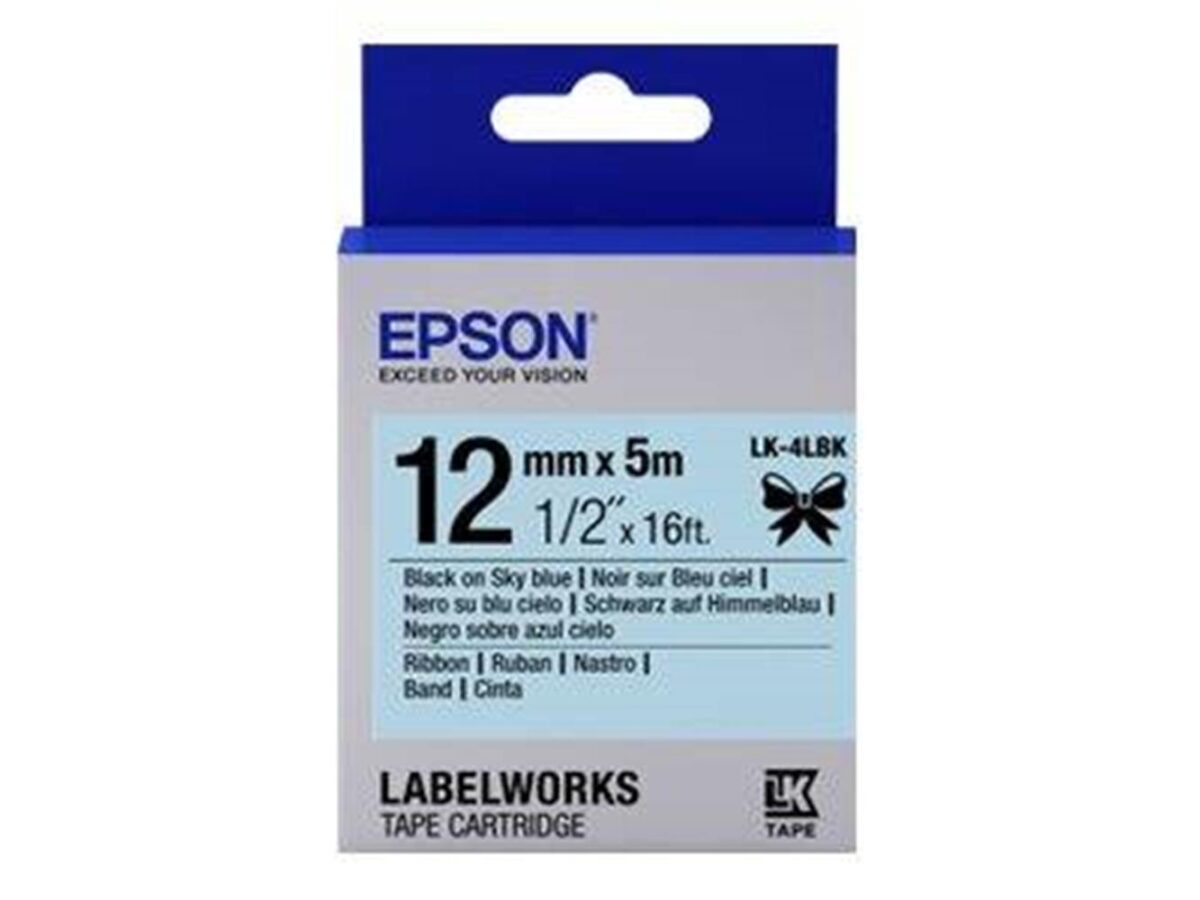 Epson LK-4YBF Floresanlı Sarı Üzeri Siyah 12mm 9Metre Etiket - Görsel 1