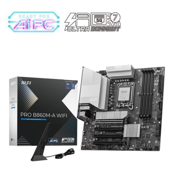 MSI MB PRO B860M-A WIFI SOKET 1851 DDR5 8600MHZ(OC) 3xM.2 1x TB4 HDMI DISPLAY 5G LAN WIFI 7 mATX