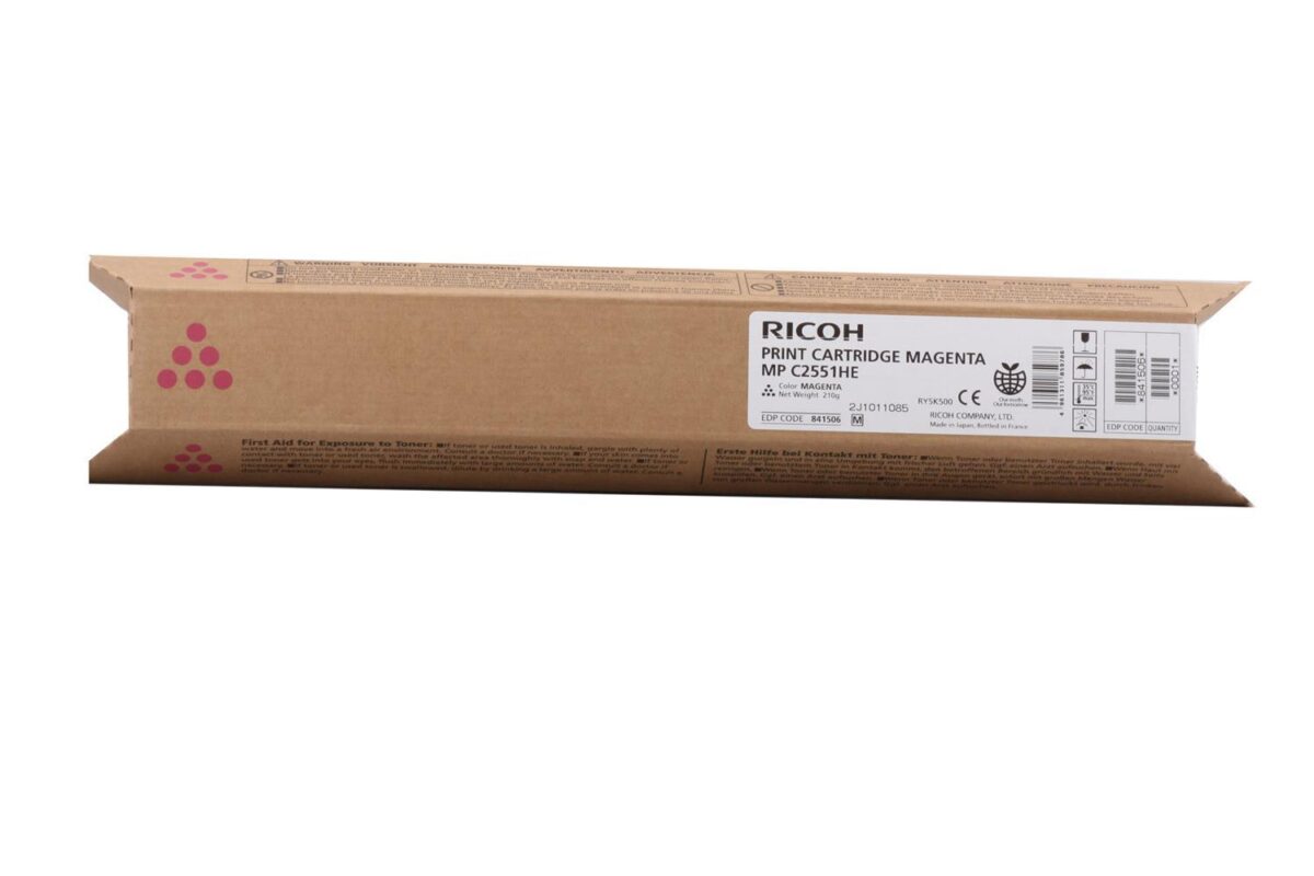Ricoh Mp C2551 Magenta Kırmızı Orjinal Fotokopi Toneri Mp C2030-2050-2051-2530-2550 9.500 Sayfa - Görsel 1