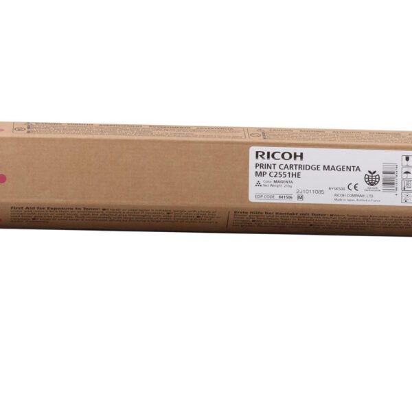 Ricoh Mp C2551 Magenta Kırmızı Orjinal Fotokopi Toneri Mp C2030-2050-2051-2530-2550 9.500 Sayfa