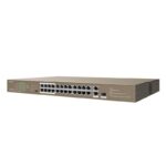 TENDA 24port 250w FULL PoE TEF1126P-24-250W 10/100/ 2x1000 1X SFP Yönetilemez Switch RackMount - Görsel 2